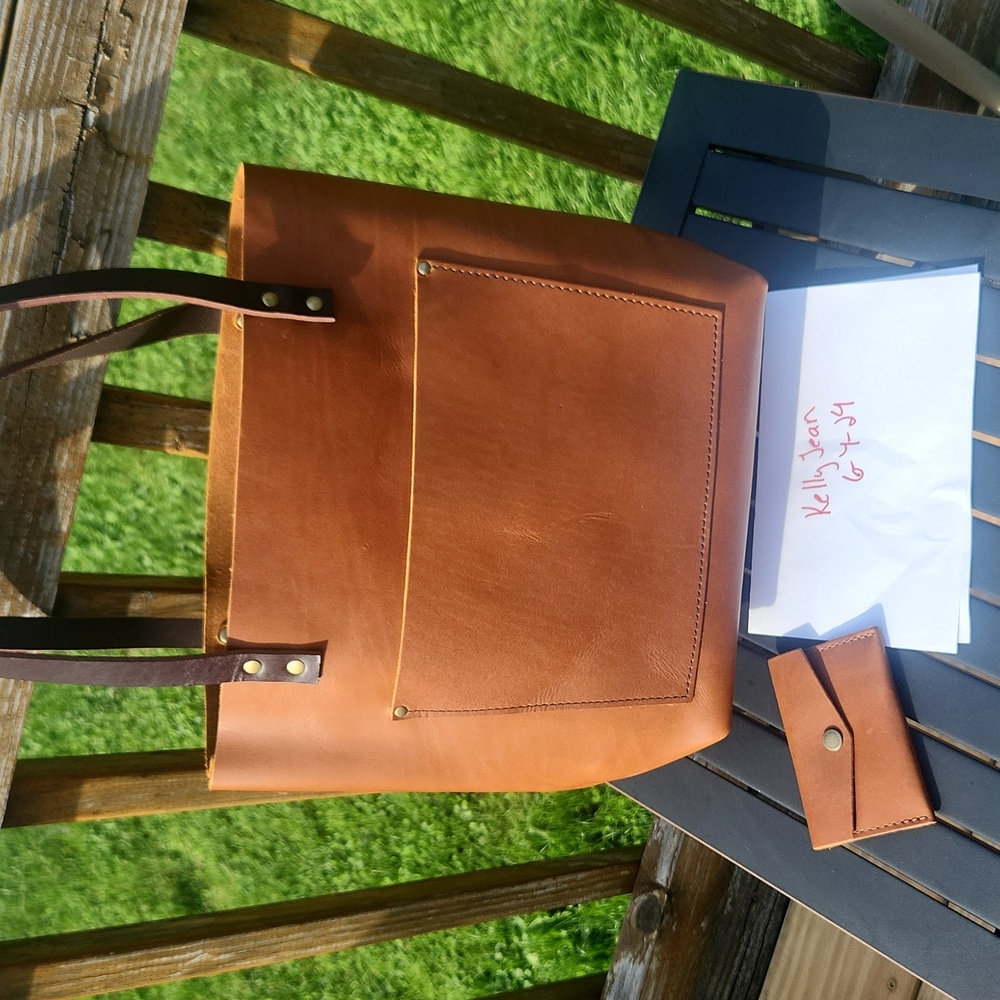 Portland leather medium tote bag honey
